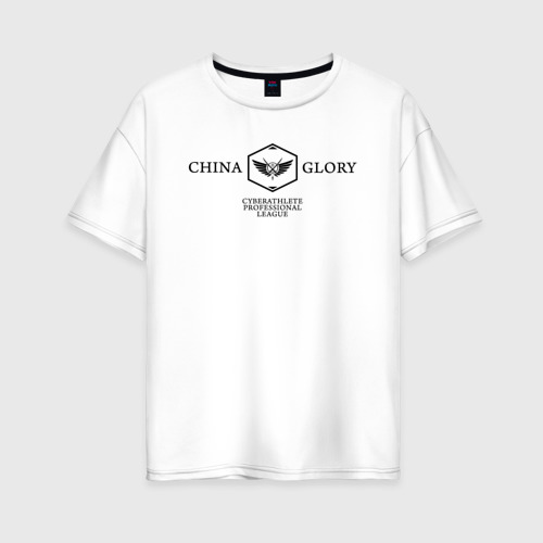 Женская футболка хлопок Oversize China Glory game, цвет белый