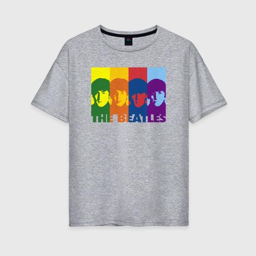 Женская футболка хлопок Oversize с принтом The Beatles, вид спереди #2