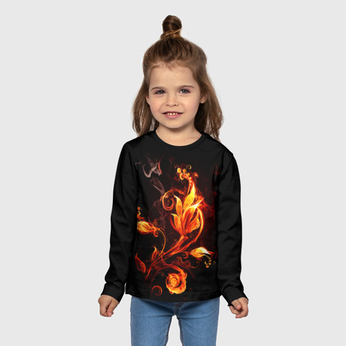 Детский лонгслив 3D Огненный цветок - фото 5