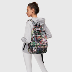 Рюкзак с принтом Street graffiti для любого человека, вид спереди №4. Цвет основы: белый