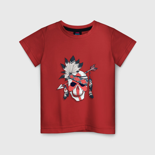 Детская футболка хлопок с принтом Череп, вид спереди #2