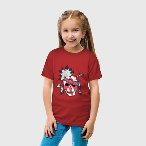 Детская футболка хлопок с принтом Череп, вид сбоку #3
