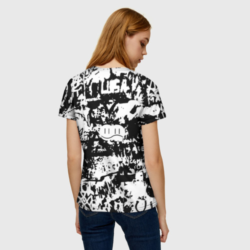 Женская футболка 3D с принтом Graffiti, вид сзади #2