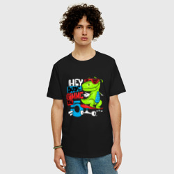Мужская футболка хлопок Oversize Dino hipster - фото 2