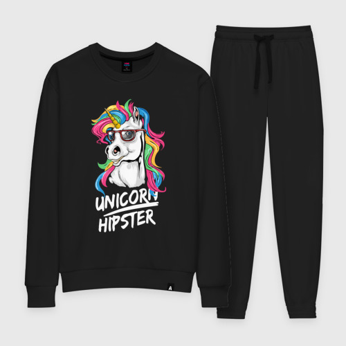 Женский костюм хлопок Unicorn hipster, цвет черный