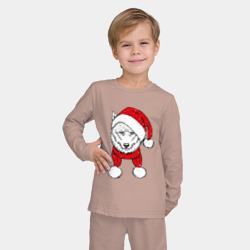 Детская пижама с лонгсливом хлопок Новогодний волчара - фото 2