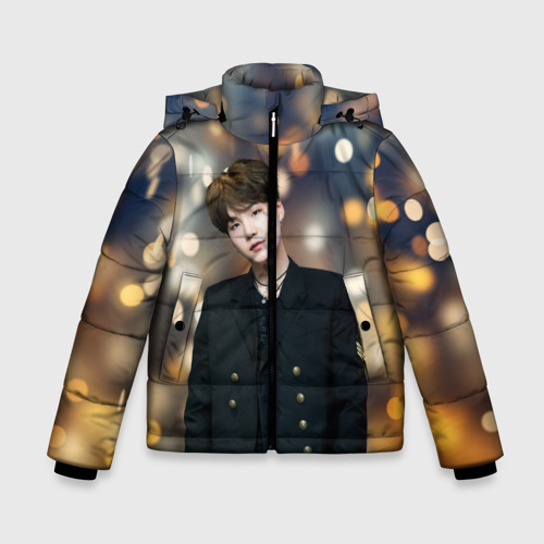 Зимняя куртка для мальчиков 3D с принтом MIN YOONGI, вид спереди #2