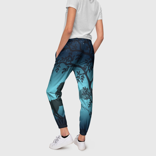 Женские брюки 3D с принтом Конь, вид сзади #2