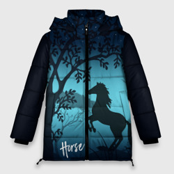 Конь – Зимняя куртка оверсайз с принтом купить
