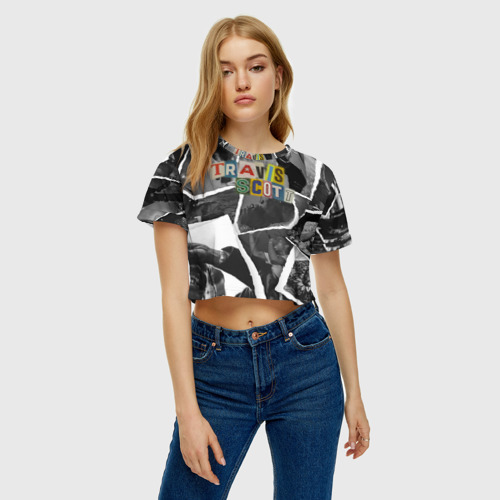Женская футболка Crop-top 3D Travis Scott photo, цвет 3D печать - фото 3