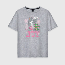 Joy – Женская футболка хлопок Oversize с принтом купить со скидкой в -16%