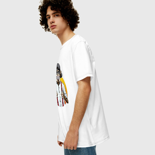 Мужская футболка хлопок Oversize Monkey hipster, цвет белый - фото 5