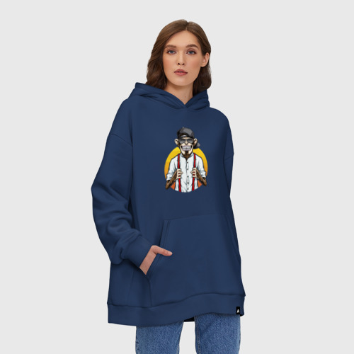 Худи SuperOversize хлопок Monkey hipster, цвет темно-синий - фото 4