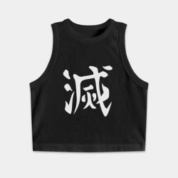 Женская укороченная майка-топ хлопок Печать Охотника на демонов