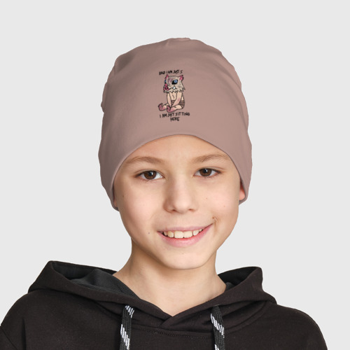 Детская шапка демисезонная Иноске Хашибира, цвет пыльно-розовый - фото 3