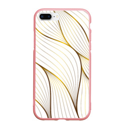 Чехол для iPhone 7Plus/8 Plus матовый Белые и золотые волны