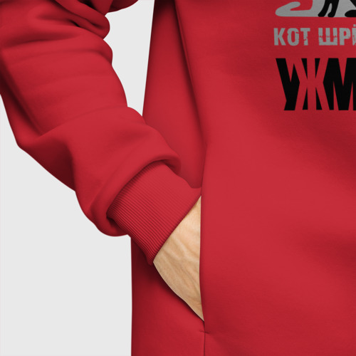 Мужское худи Oversize хлопок Кот Шредингера, цвет красный - фото 8