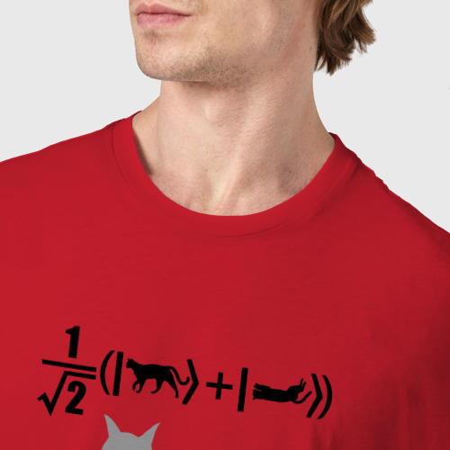 Мужская футболка хлопок Кот Шредингера, цвет красный - фото 6