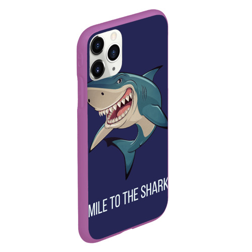 Чехол для iPhone 11 Pro матовый с принтом Улыбнись акуле, вид сбоку #3