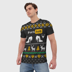 Мужская футболка 3D Pornhub свитер с оленями - фото 2