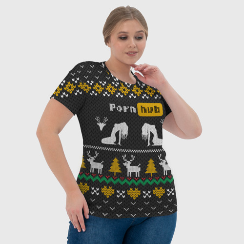 Женская футболка 3D Pornhub свитер с оленями, цвет 3D печать - фото 6