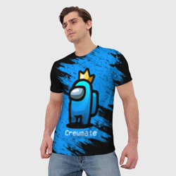 Мужская футболка 3D Among Us - Синий в Короне - фото 2