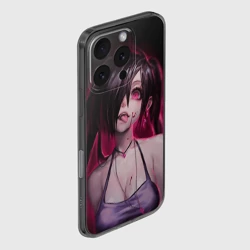 Чехол для iPhone 16 Pro силиконовый с защитой камеры Play with me - creepy sexy anime girl - фото 2