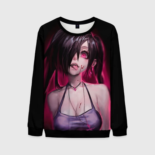Мужской свитшот 3D Play with me - creepy sexy anime girl