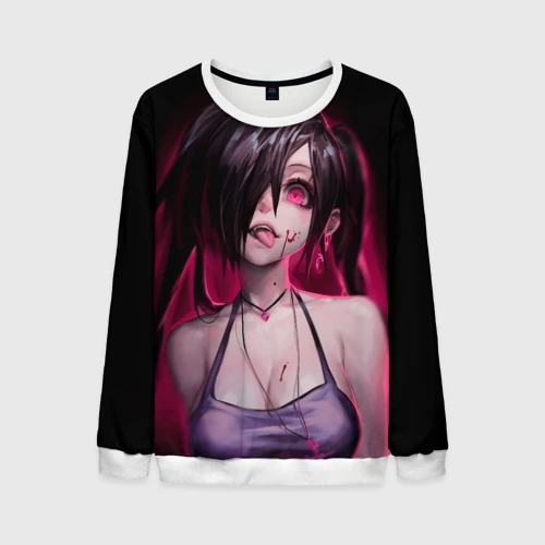 Мужской свитшот 3D Play with me - creepy sexy anime girl