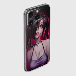 Чехол для iPhone 15 Pro Max силиконовый с защитой камеры Play with me - creepy sexy anime girl - фото 2
