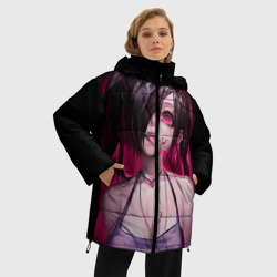 Женская зимняя куртка Oversize Play with me - creepy sexy anime girl - фото 2