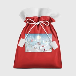 Мешок новогодний Зимний дворик новогодний