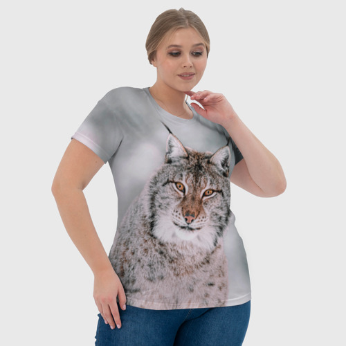 Женская футболка 3D Рысь, цвет 3D печать - фото 6