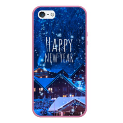 Чехол для iPhone 5/5S матовый Happy new year snow