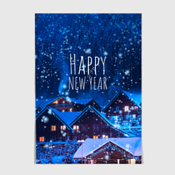 Постер Happy new year snow