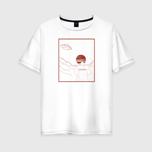 Женская футболка хлопок Oversize Radiohead арт рисунок