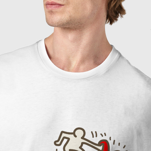 Мужская футболка хлопок Heart, цвет белый - фото 6