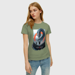 Женская футболка хлопок Кратос и Атрей - фото 2