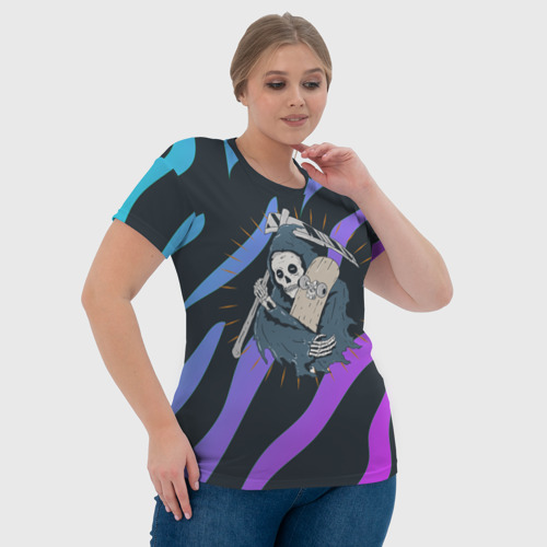 Женская футболка 3D Skate or die art, цвет 3D печать - фото 6