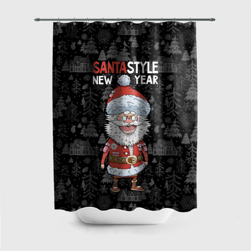 Штора 3D для ванной Santa style