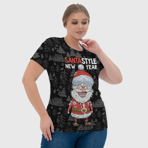 Женская футболка 3D Santa style, цвет 3D печать - фото 6