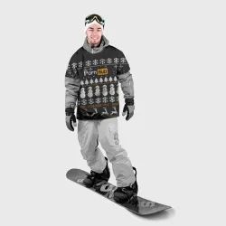 Накидка на куртку 3D Ugly Christmas sweater Pornhub - hoe snowman deer