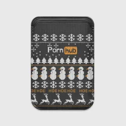 Картхолдер Magsafe магнитный Ugly Christmas sweater Pornhub - hoe snowman deer