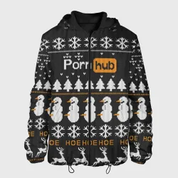 Мужская куртка 3D Ugly Christmas sweater Pornhub - hoe snowman deer