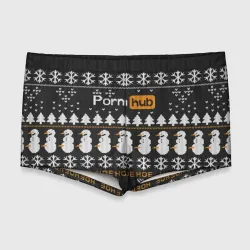 Мужские купальные плавки 3D Ugly Christmas sweater Pornhub - hoe snowman deer