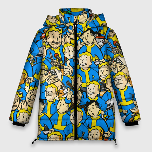 Женская зимняя куртка 3D с принтом Fallout, вид спереди #2