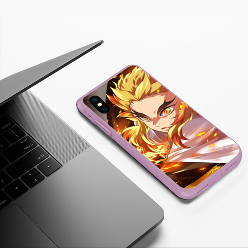 Чехол для iPhone XS Max матовый Клинок Рассекающий Демонов, цвет сиреневый - фото 5