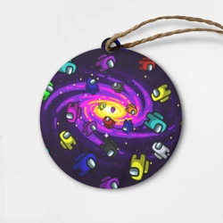 Деревянная игрушка круг Among Us