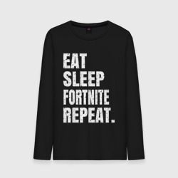 Мужской лонгслив хлопок EAT sleep Fortnite repeat