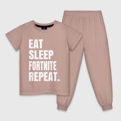 Детская пижама хлопок EAT sleep Fortnite repeat